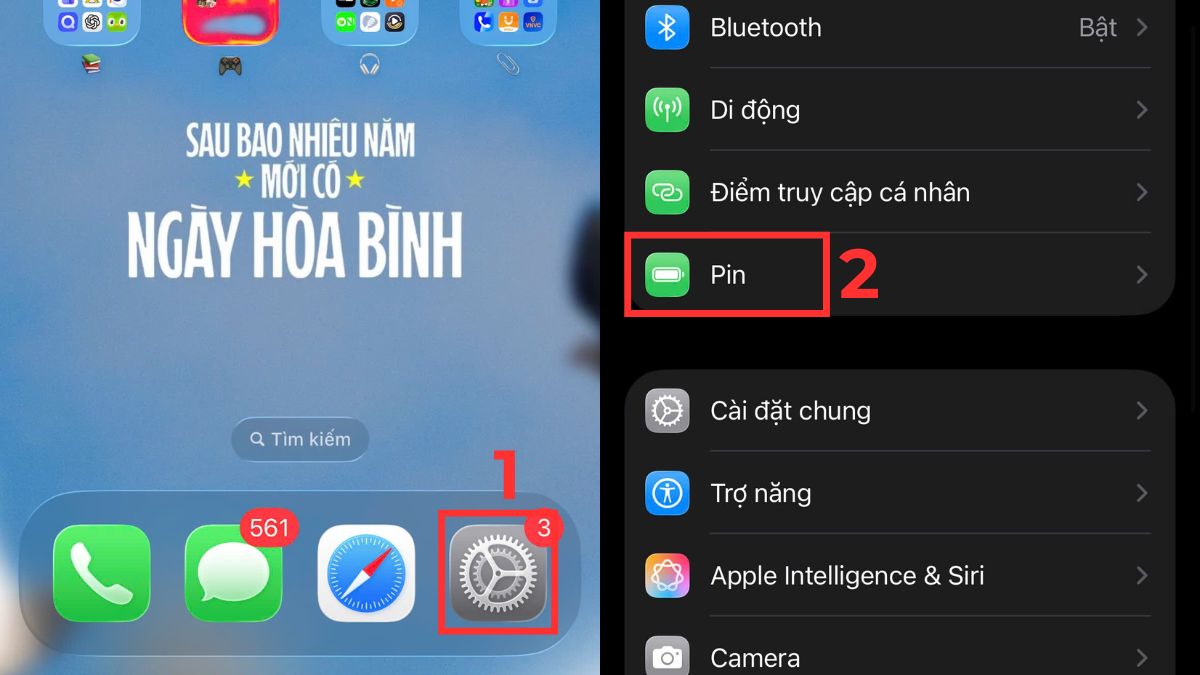 Cách kiểm tra tình trạng pin iPhone 12 - bước 1