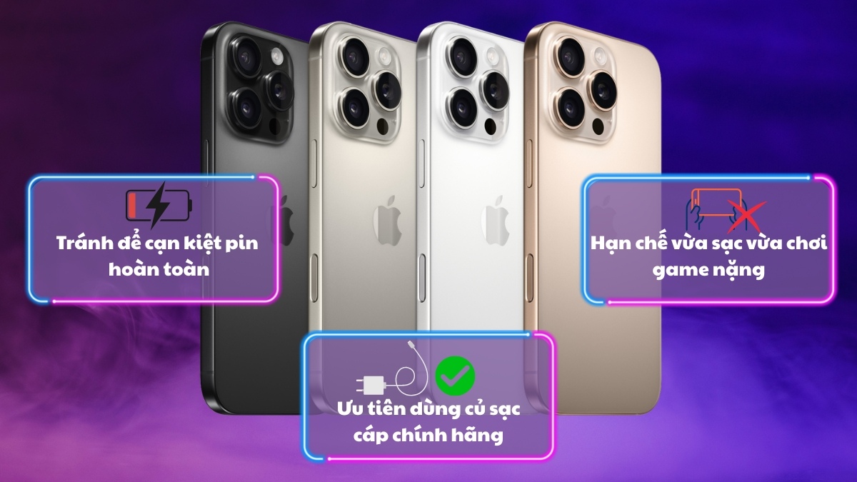 Cách sử dụng giúp pin iPhone 16 Pro Max bền và an toàn