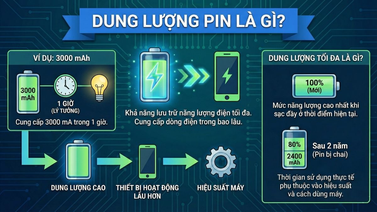 Tìm hiểu khái niệm dung lượng pin