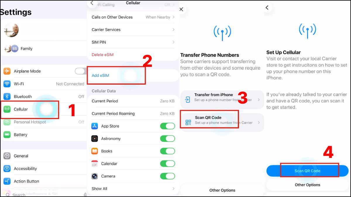 Cách cài đặt eSIM trên iPhone 15 Pro Max - bước 1