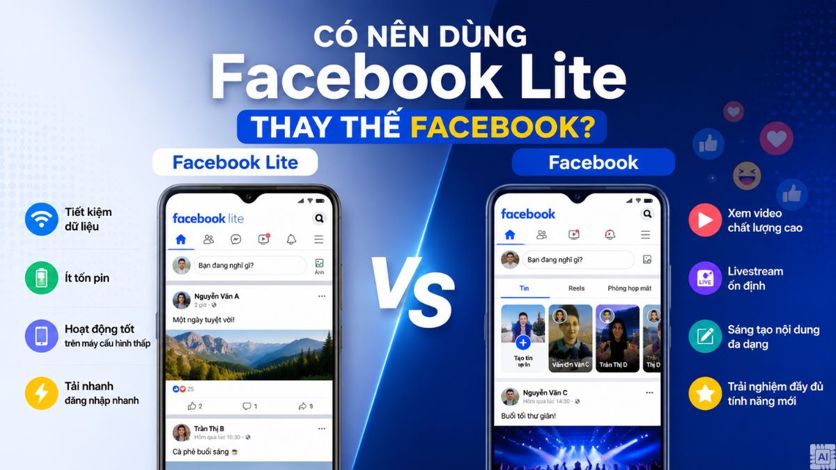 Cân nhắc việc dùng Facebook Lite thay thế Facebook