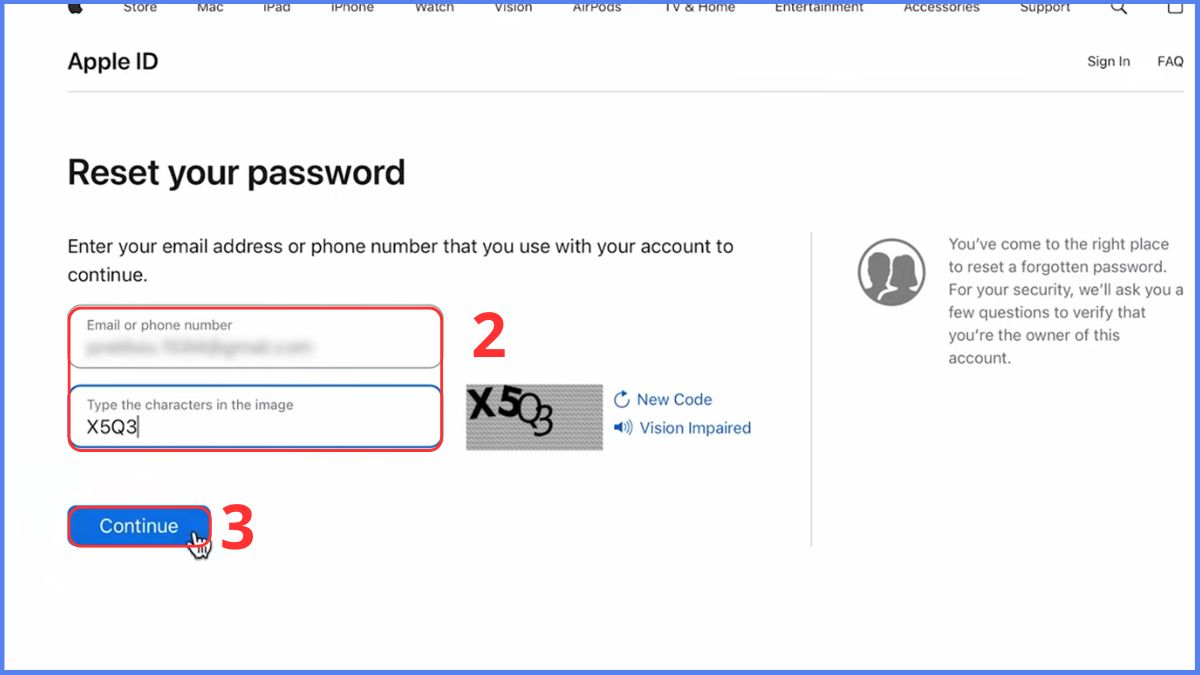 Cách đặt lại password ID Apple trên web - bước 2