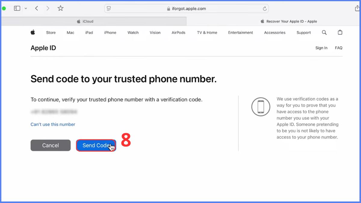 Cách đặt lại password ID Apple trên web - bước 6