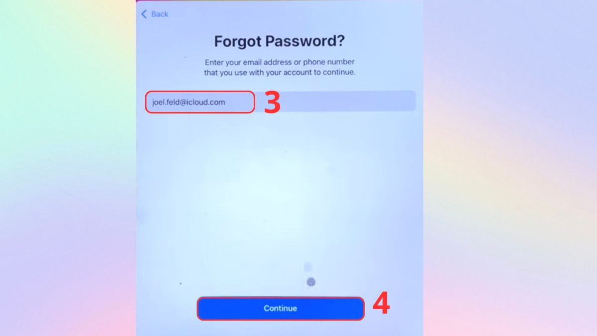 Cách đặt lại password ID Apple trên thiết bị mới - bước 3