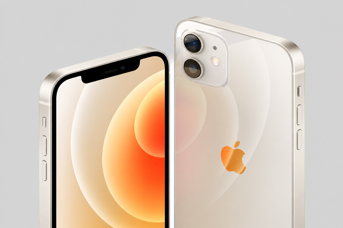 Hình ảnh iPhone 12 màu trắng vàng