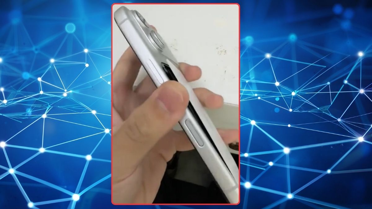 Ảnh iPhone 17 vỡ mặt lưng bị bung nhôm