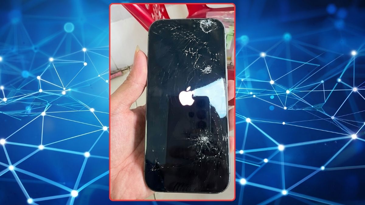 Ảnh iPhone 17 vỡ màn hình thực tế khó sửa