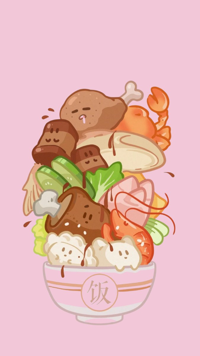 Hình nền đồ ăn cute dễ thương