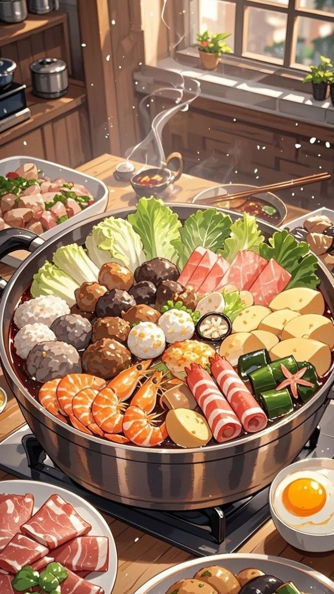 Hình nền đồ ăn cute ấm màu