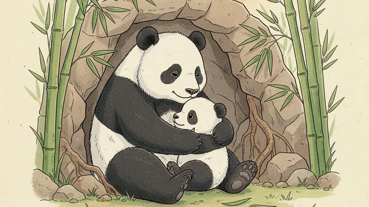Hình nền gấu trúc hài lòng