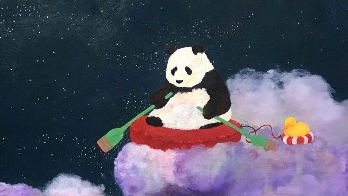 Hình nền gấu trúc nhẹ thoáng