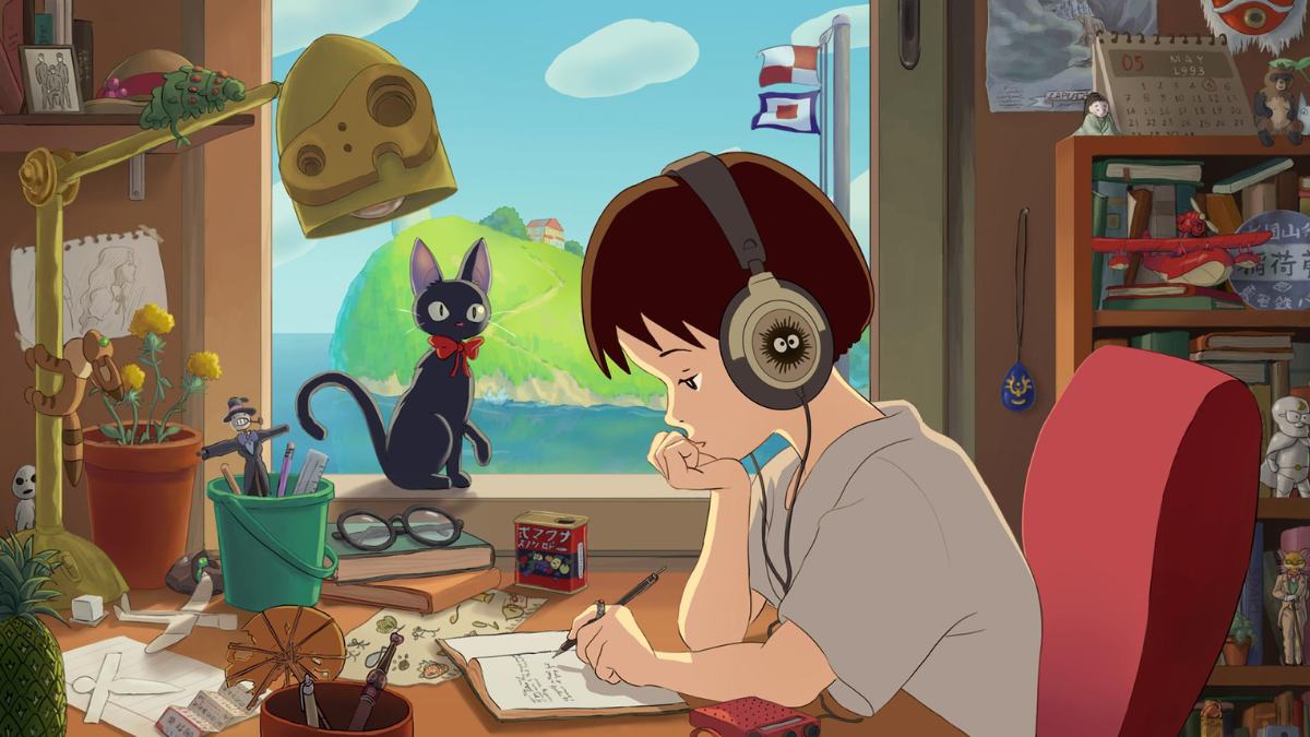 Hình nền Ghibli học tập