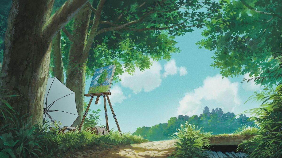 Hình nền Ghibli bầu trời trong xanh