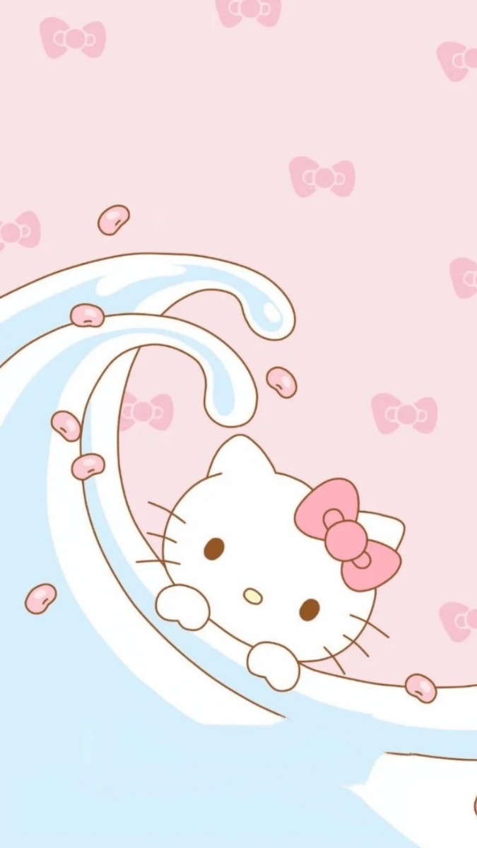 Hình nền Hello Kitty cho iPhone vui tươi