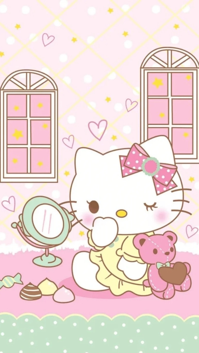 Hình nền Hello Kitty cho iPhone mềm mại
