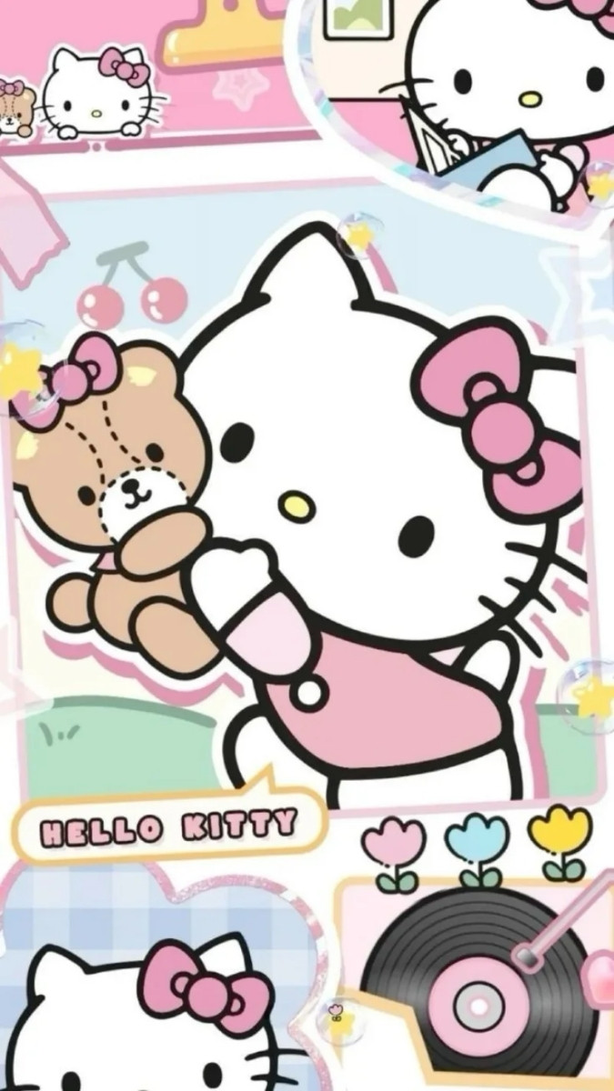 Hình nền Hello Kitty cho iPhone tinh gọn