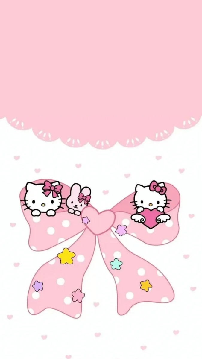 Hình nền Hello Kitty cho iPhone tràn đầy