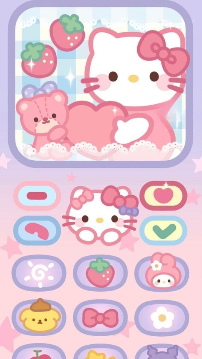Hình nền Hello Kitty cho iPhone tỉ mỉ