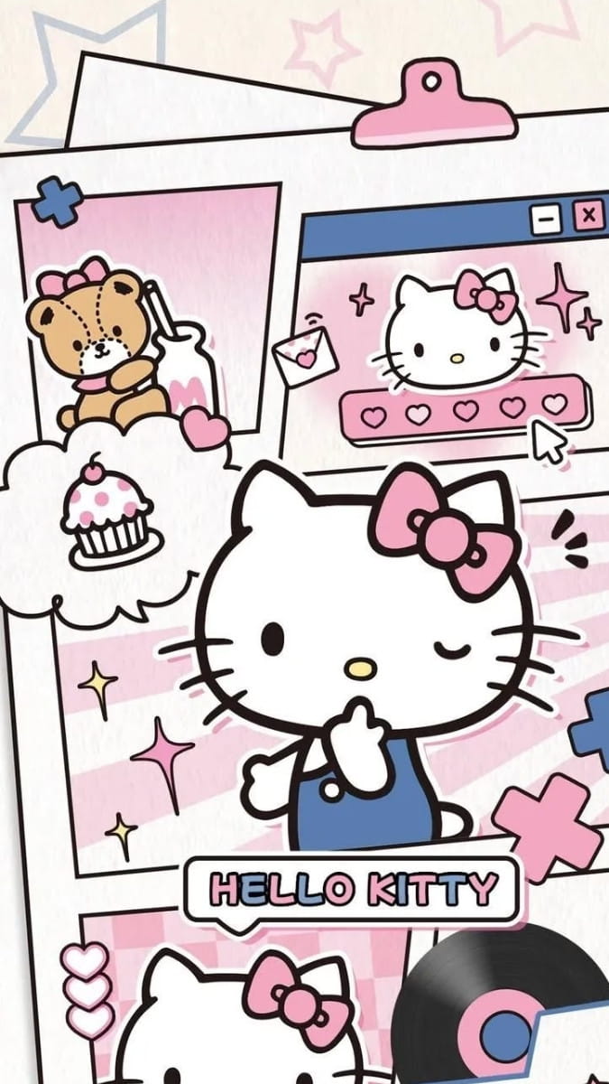 Hình nền Hello Kitty cho iPhone nhẹ nhàng