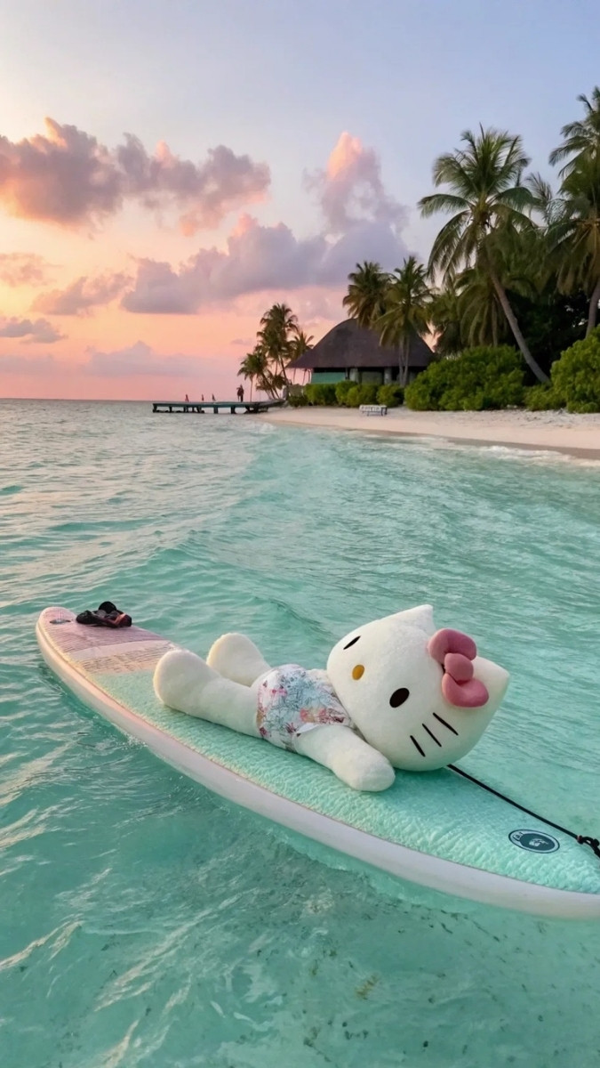 Hình nền Hello Kitty cho iPhone nổi khối