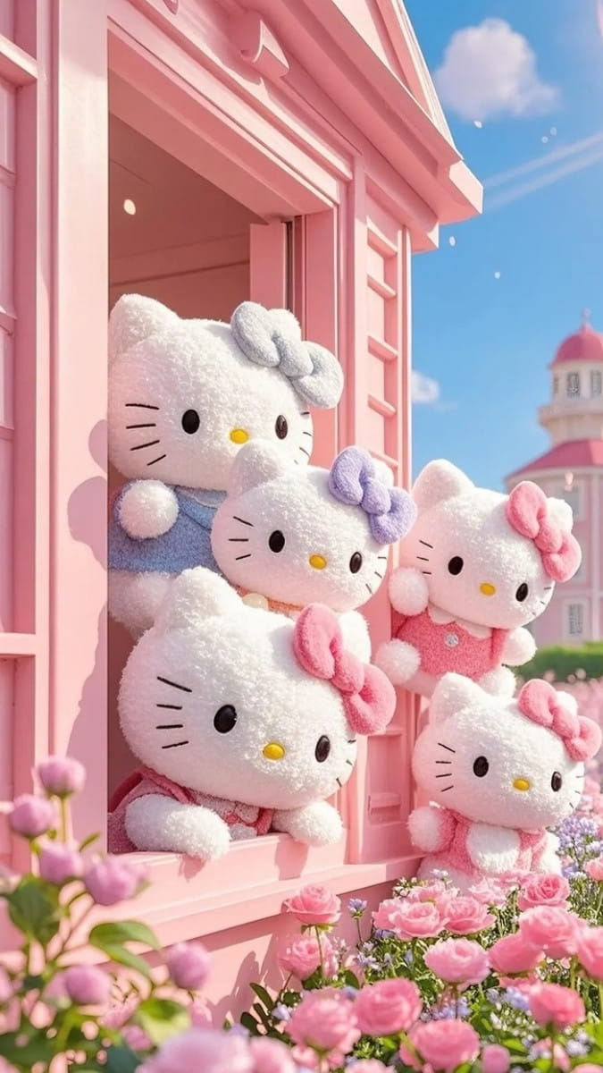 Hình nền Hello Kitty cho iPhone tinh giản