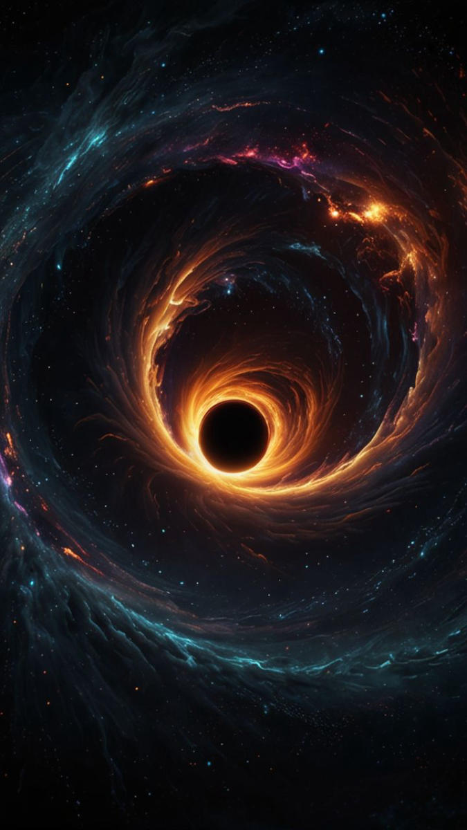 Hình nền hố đen vũ trụ lấp lánh ánh sáng