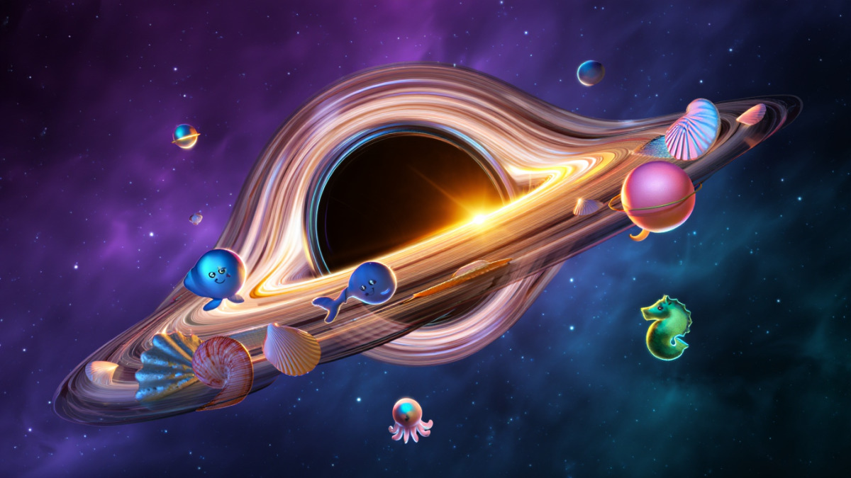 Hình nền hố đen vũ trụ huy hoàng rực sáng