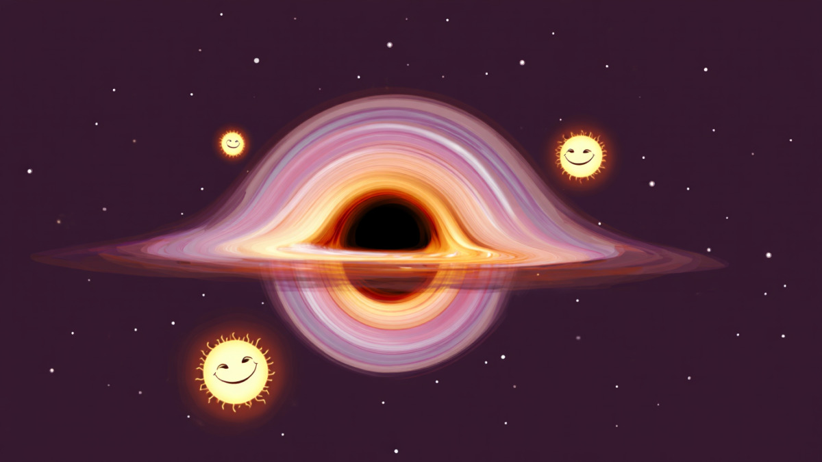 Hình nền hố đen vũ trụ đậm nét vĩ mô