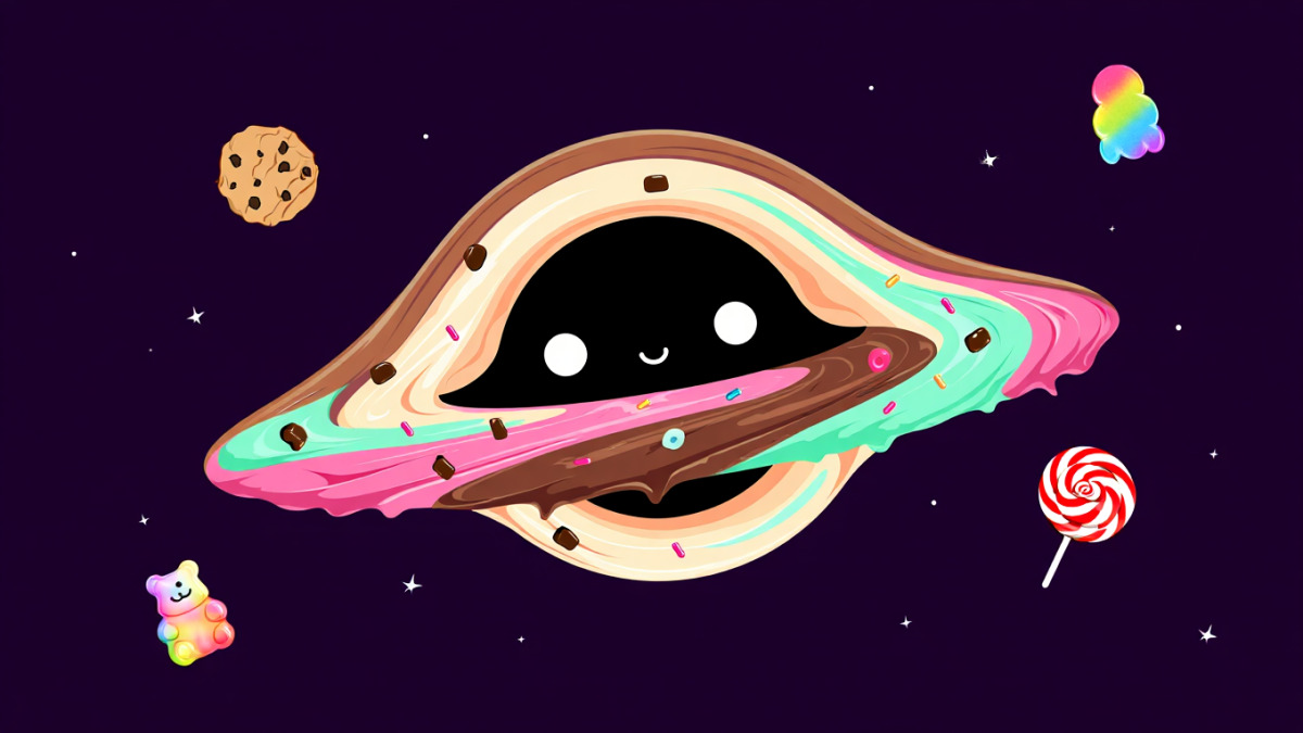 Hình nền hố đen vũ trụ tỏa sáng trong đêm