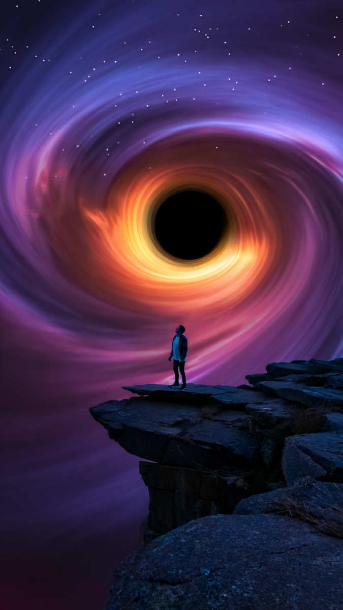 Hình nền hố đen vũ trụ sáng chói