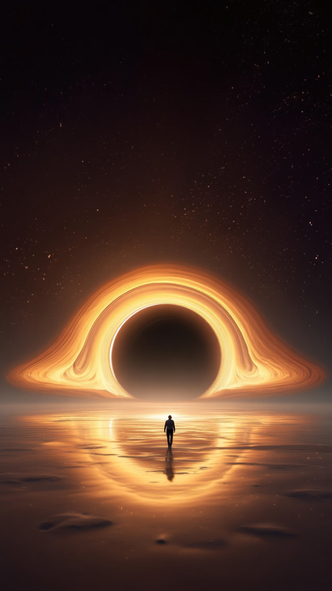 Hình nền hố đen vũ trụ đậm chiều sâu không gian