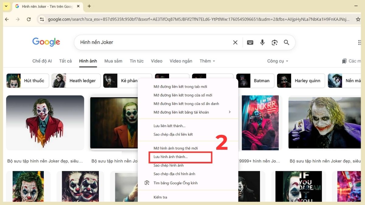 Cách tải hình nền Joker ngầu cho máy tính - bước 2