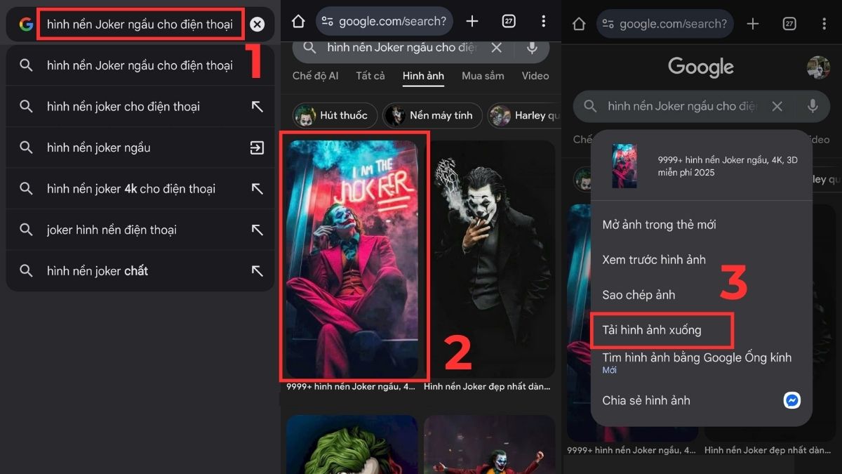Cách tải hình nền Joker ngầu cho điện thoại