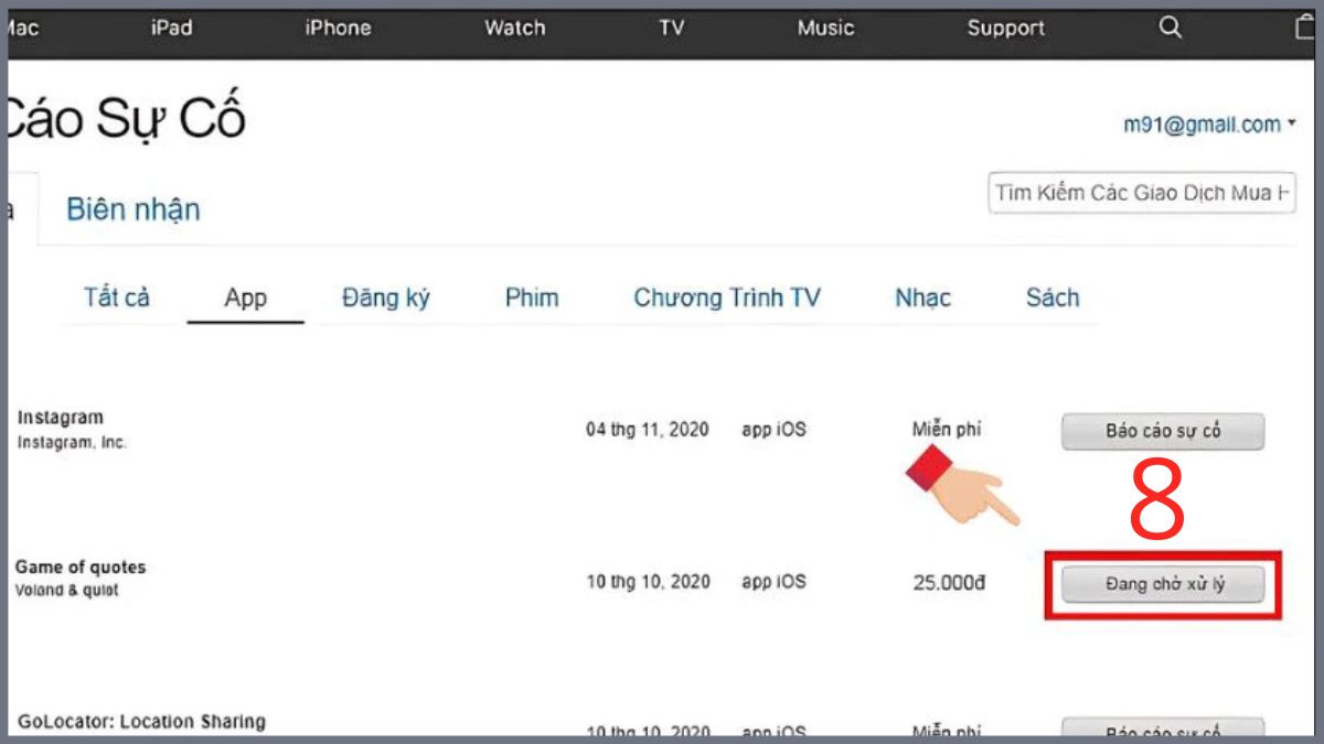 Cách hoàn tiền Apple trên máy tính - bước 5