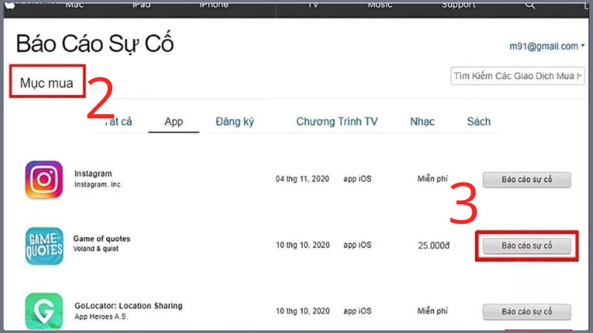 Cách hoàn tiền Apple trên máy tính - bước 2