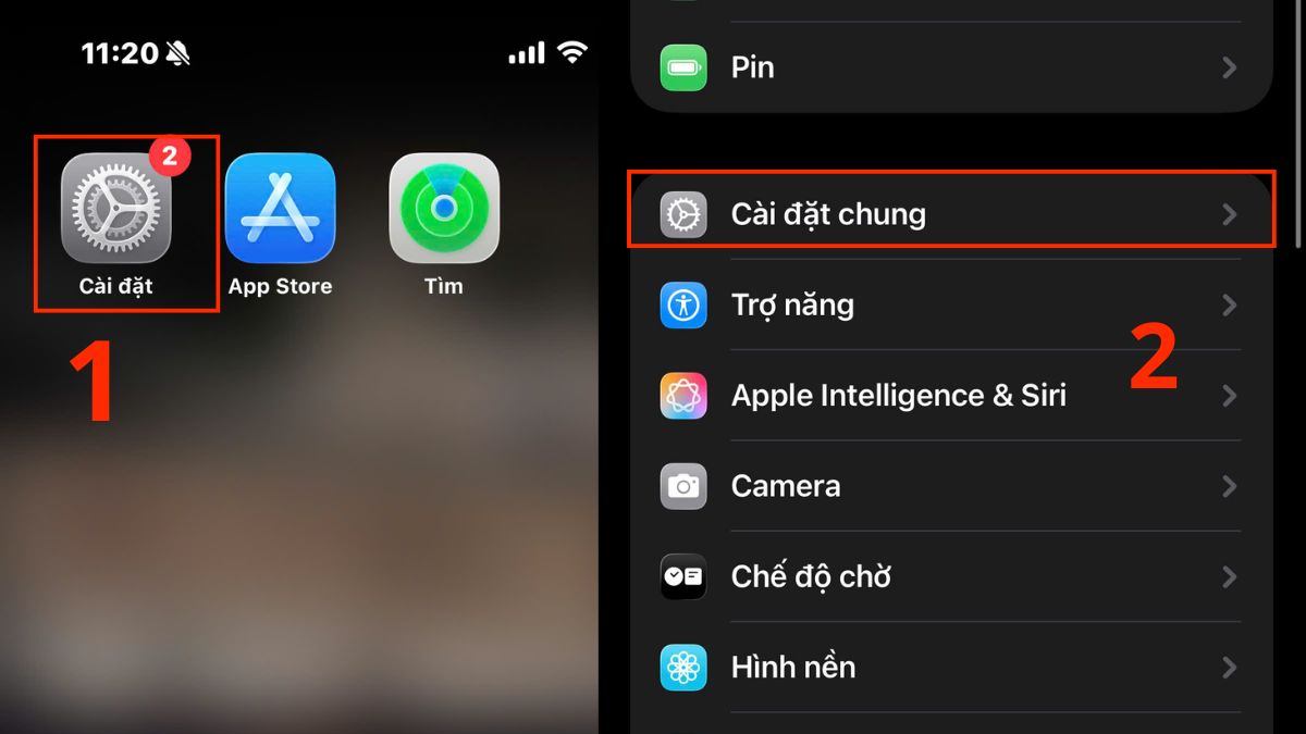 Cập nhật iOS để khắc phục lỗi iCloud bị mờ không vào được - bước 1