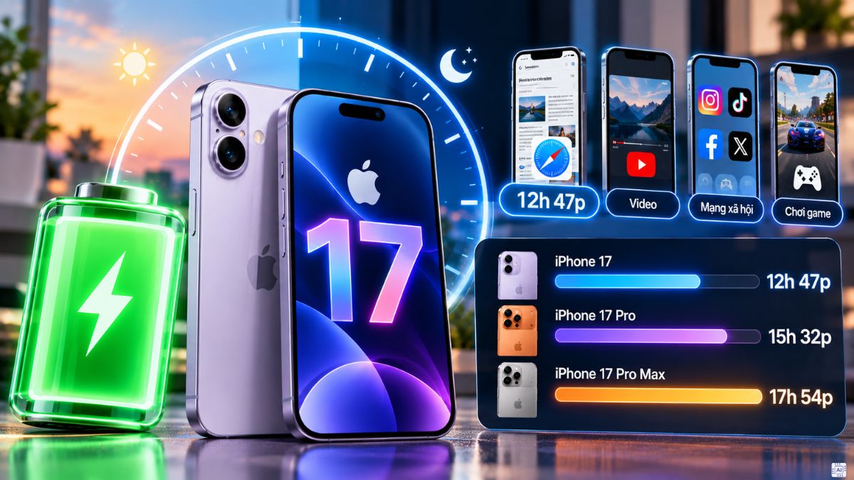 Đánh giá thời lượng sử dụng pin thực tế của iPhone 17