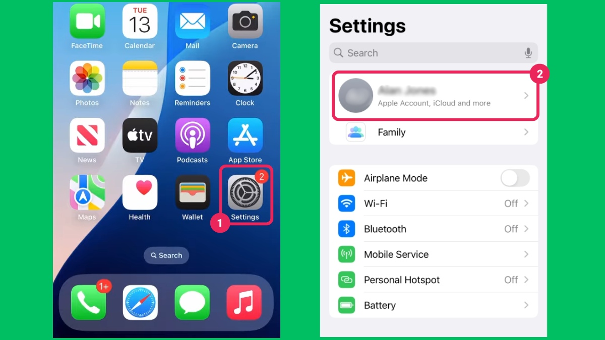 Cách giải phóng dung lượng iCloud khi bị đầy - bước 1
