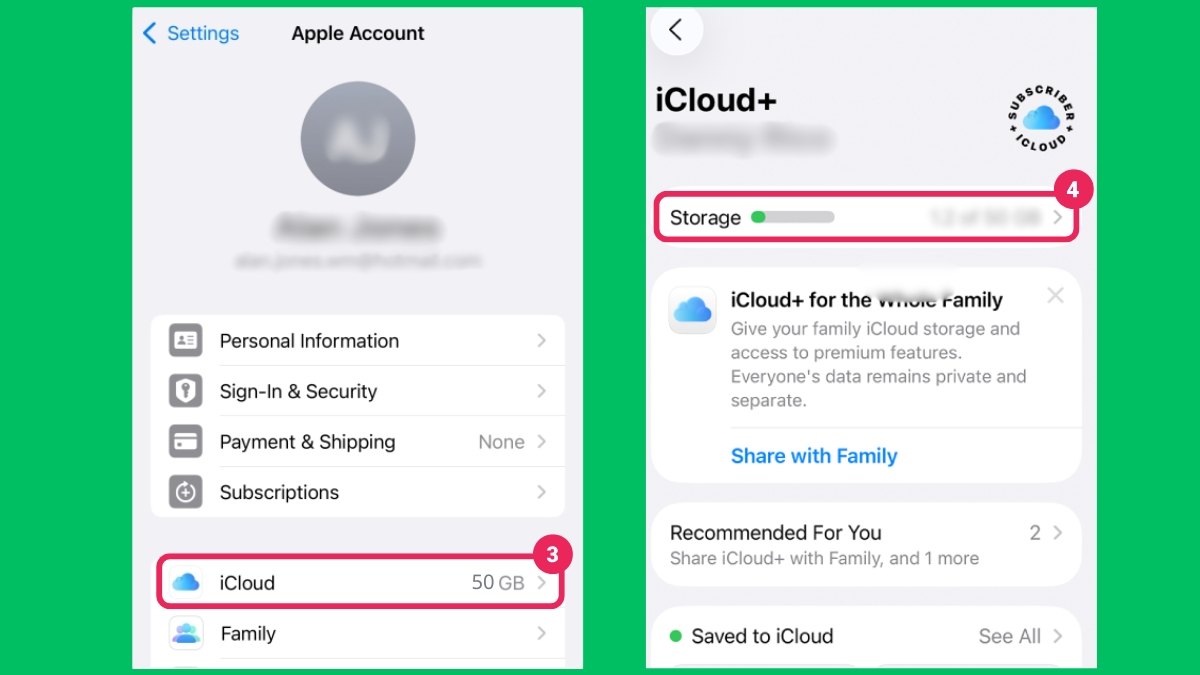 Cách giải phóng dung lượng iCloud khi bị đầy - bước 2