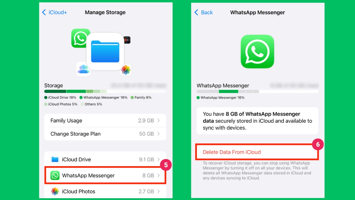 Cách giải phóng dung lượng iCloud khi bị đầy - bước 3