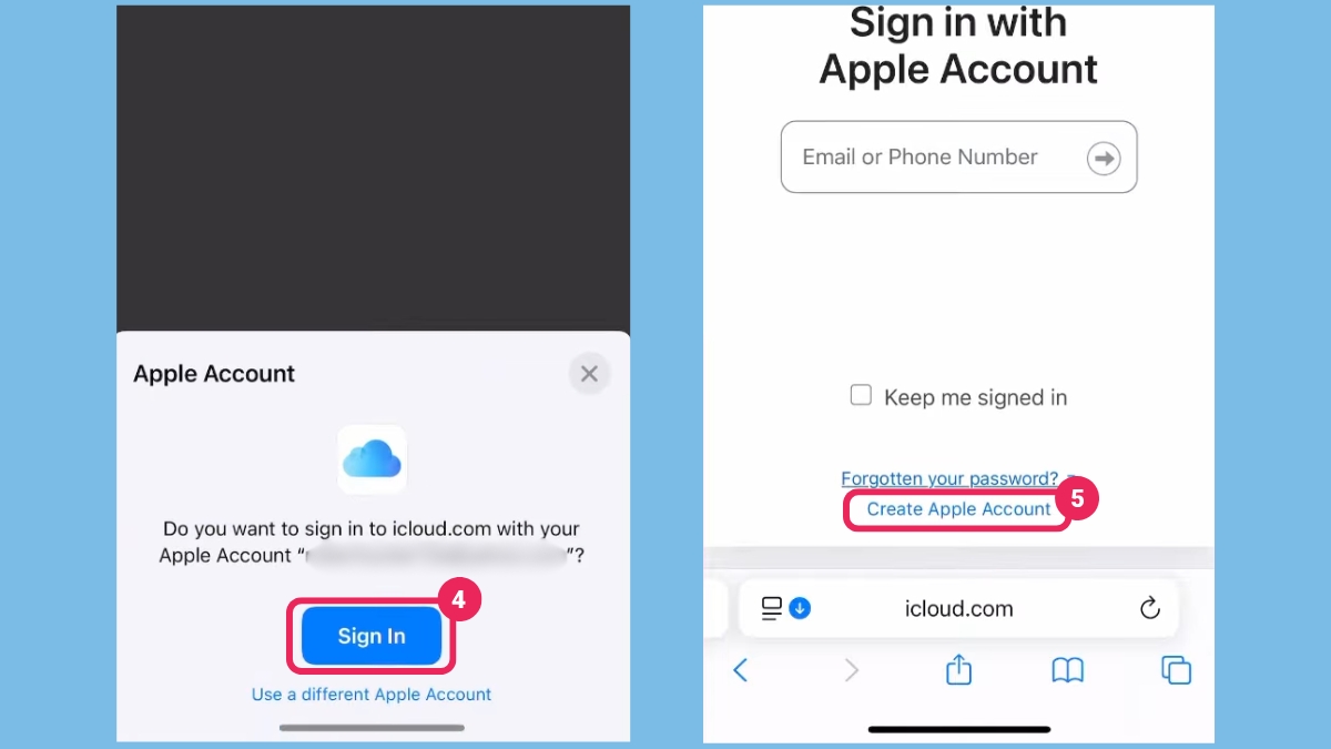 Cách tạo iCloud mới đơn giản - bước 2