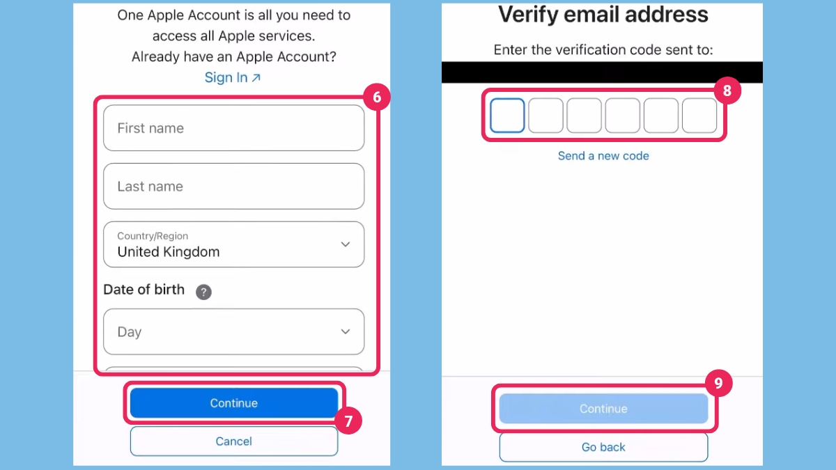 Cách tạo iCloud mới đơn giản - bước 3