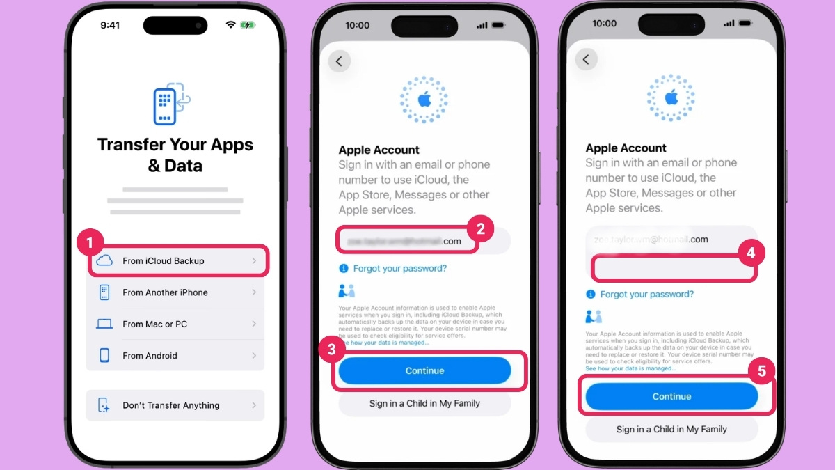 Cách khôi phục dữ liệu từ iCloud - bước 1