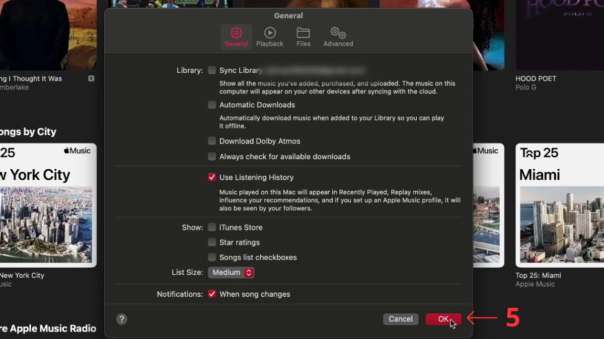 Cách tắt iCloud Music Library trên Macbook - bước 3