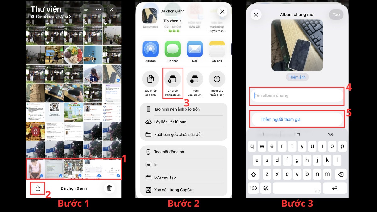 Cách chia sẻ album iCloud Photos - bước 1