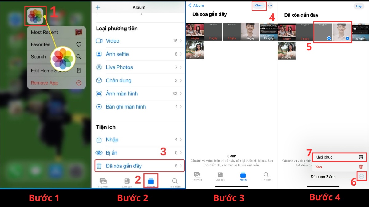 Cách khôi phục ảnh đã xóa trong iCloud Photos