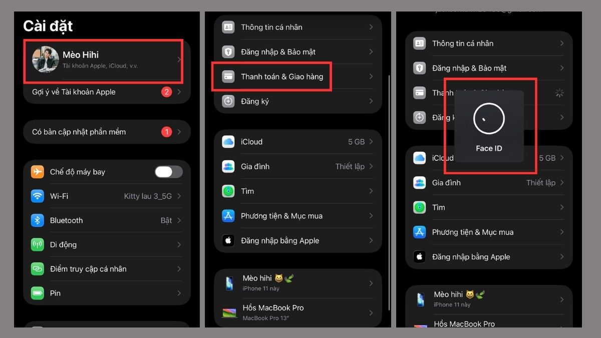 Khắc phục lỗi ID Apple chưa được sử dụng bằng cách cập nhật phương thức thanh toán và địa chỉ giao hàng - bước 1
