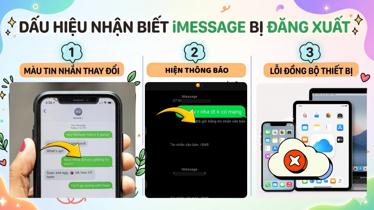 Dấu hiệu nhận biết iMessage bị đăng xuất