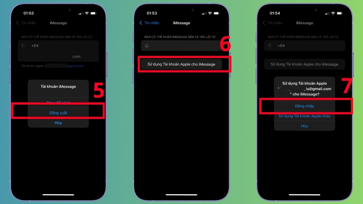 Xử lý lỗi iMessage bị đăng xuất bằng cách đăng nhập lại Apple ID - bước 3