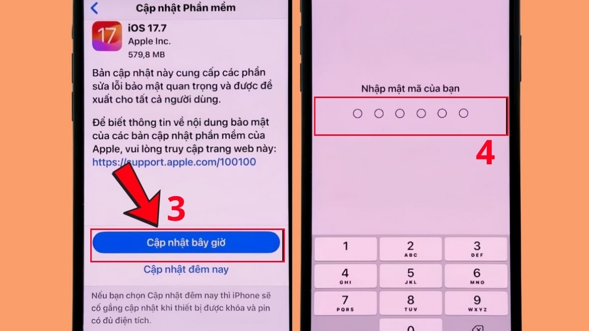 Xử lý lỗi iMessage bị đăng xuất bằng cách cập nhật iOS - bước 2,3